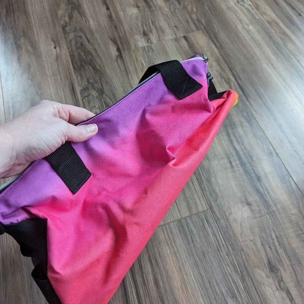 Justice duffle bag. Youth neon colored duffle bag. Justice brand bag.